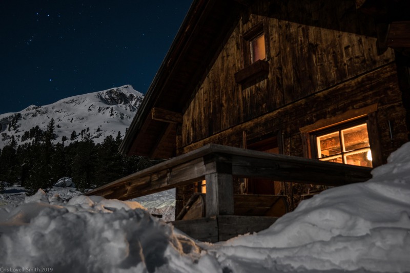 The hut by night (Skitouring Kuehtai March 2019)