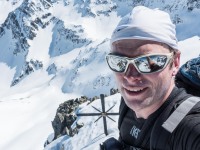 Cris at the summit of Sulzkogel (Skitouring Kuehtai March 2019)
