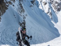 Johannes and skis (Skitouring Kuehtai March 2019)