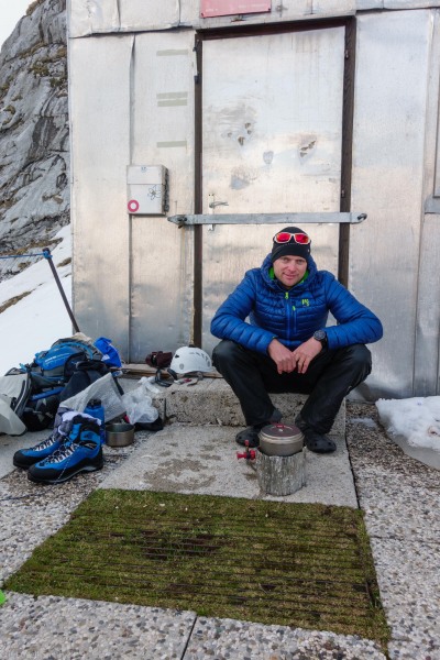 Cris at the hut (Slovenia 2019)