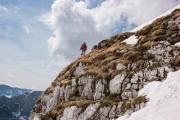 Leonie walking on a rocky outcrop (Slovenia 2019)