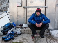 Cris at the hut (Slovenia 2019)