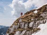Leonie walking on a rocky outcrop (Slovenia 2019)