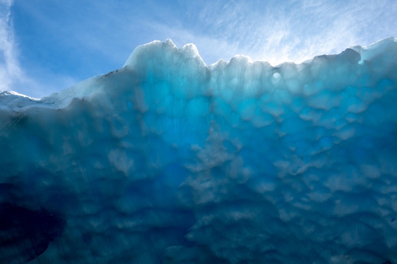 Blue light through the Brewster Glacier (Doof trip South Dec 2023)