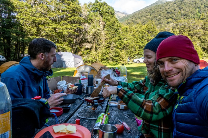 Breakfast at camp (Doof trip South Dec 2023)