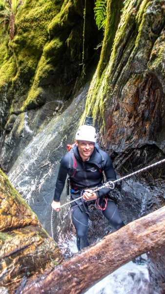 Cris descending Cross Creek Canyon (Doof trip South Dec 2023)