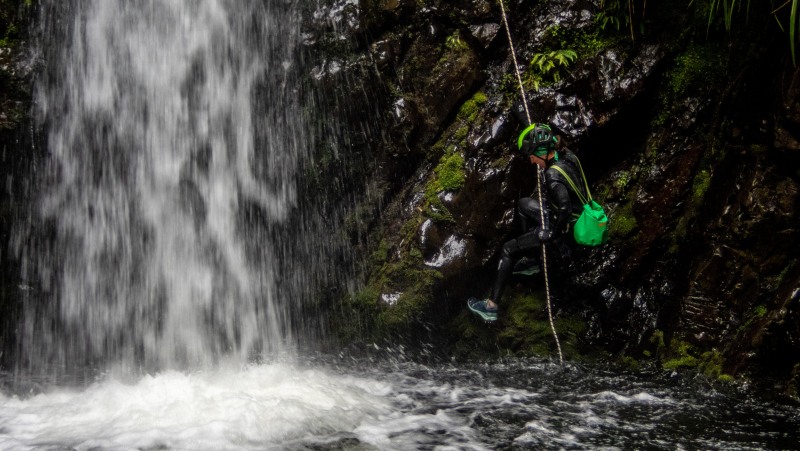 Julia abseiling Mt Nimrod Canyon (Doof trip South Dec 2023)