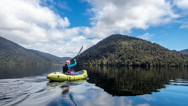 Pack rafting on Lake Paringa (Doof trip South Dec 2023)