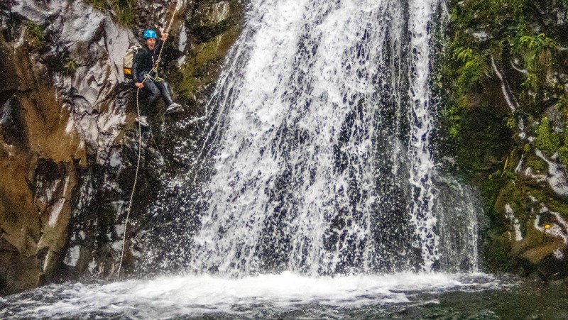 Pip abseiling Mt Nimrod Canyon (Doof trip South Dec 2023)