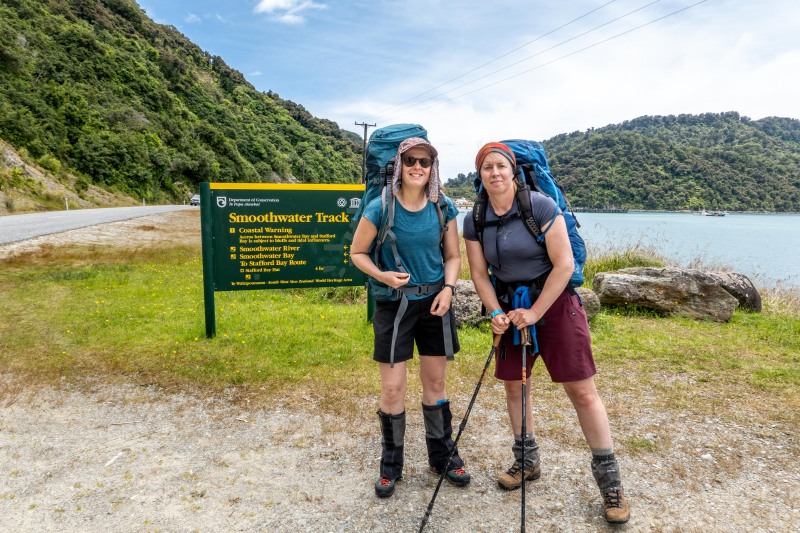 Rachel and Pip ready to tramp (Doof trip South Dec 2023)