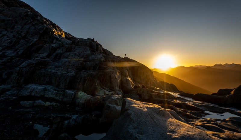 Sunset from the Mt Brewster Glacier terminal lakes (Doof trip South Dec 2023)