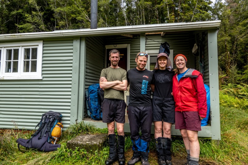 Us at Blue Lake Hut (Doof trip South Dec 2023)