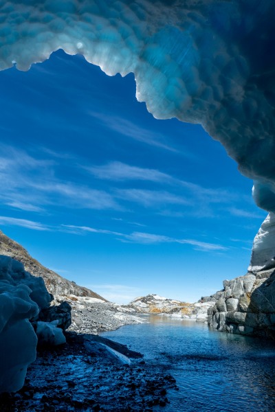 View out from under Mt Brewster Glacier (Doof trip South Dec 2023)