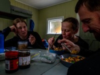 Dinner time at Blue Lake Hut (Doof trip South Dec 2023)