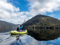 Pack rafting on Lake Paringa (Doof trip South Dec 2023)