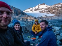 Preparing dinner in front of Mt Brewster (Doof trip South Dec 2023)