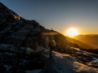 Sunset from the Mt Brewster Glacier terminal lakes (Doof trip South Dec 2023)