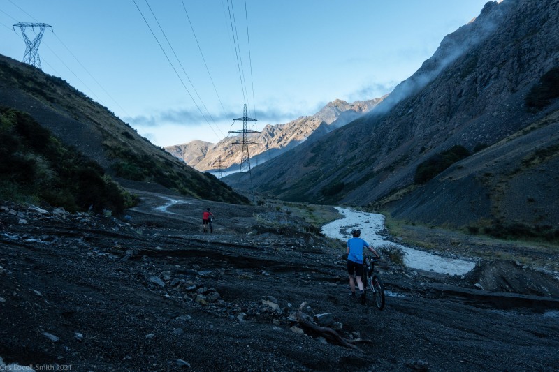 Crossing the debris flows (Cycling St James)