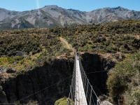 Crossing on a swing bridge 2 (Cycling St James)