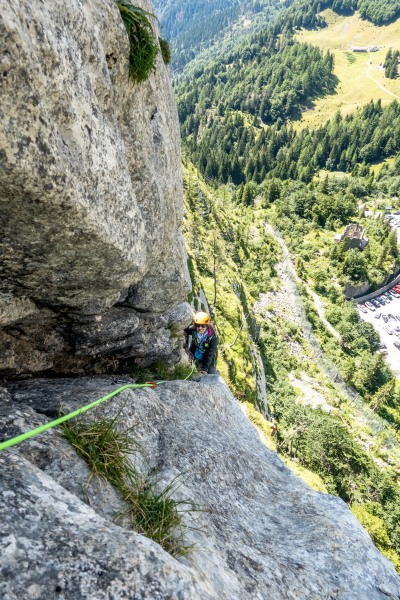 Ari climbing the 3b pitch (Summer Holidays August 2022)