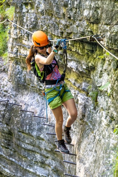 Ari on the Postalmklamm Klettersteig (Summer Holidays August 2022)