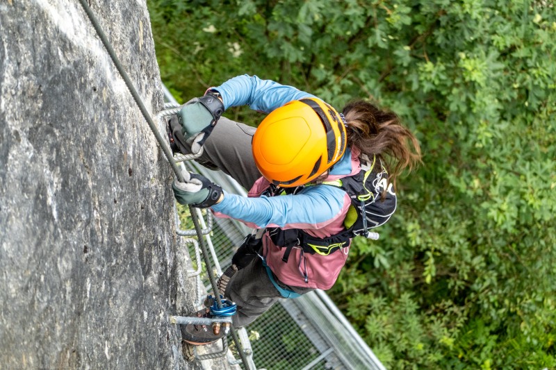 Ari on the Riederklamm klettersteig (Summer Holidays August 2022)
