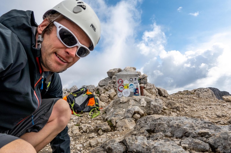 At the summit of Bovški Gamsovec (Summer Holidays August 2022)