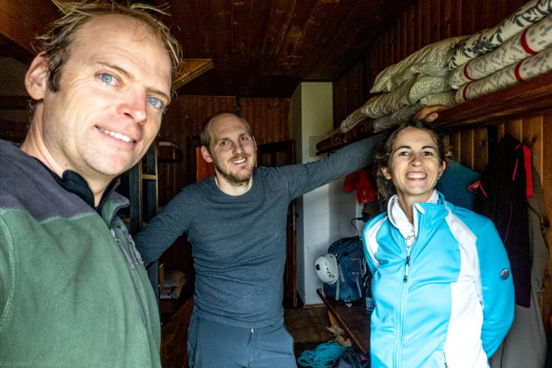 Cris, Johannes, and Ari at the Klagenfurter Huette (Summer Holidays August 2022)