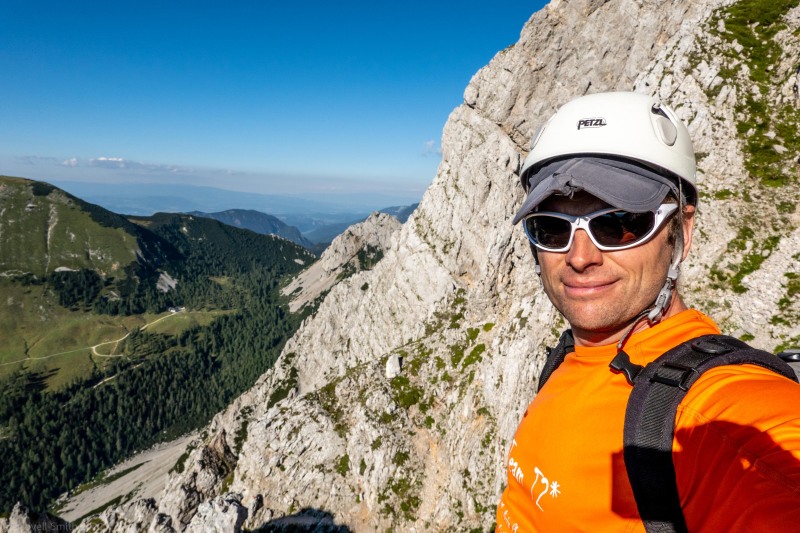 Cris with the Klagenfurt Huette in the background (Summer Holidays August 2022)