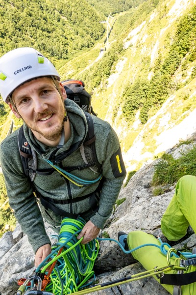 Johannes belaying (Summer Holidays August 2022)