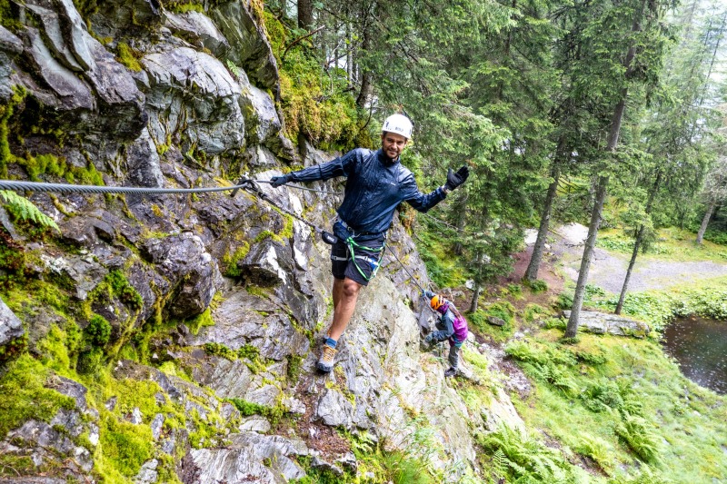 Pedro on a wet klettersteig (Summer Holidays August 2022)