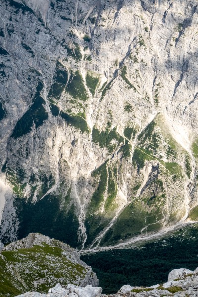 View down towards the path up to Triglav (Summer Holidays August 2022)