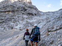 Ari and Pedro walking towards the saddle (Summer Holidays August 2022)