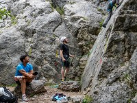 Ari leads a climb at Kanzianiberg (Summer Holidays August 2022)