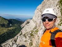 Cris with the Klagenfurt Huette in the background (Summer Holidays August 2022)