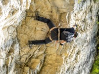 Johannes on the E section of the Riederklamm Klettersteig (Summer Holidays August 2022)
