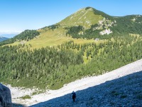 Johannes walking up the scree (Summer Holidays August 2022)