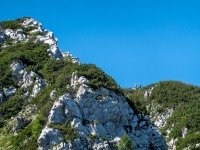 Pedro and Ari waving from the klettersteig (Summer Holidays August 2022)