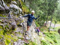 Pedro on a wet klettersteig (Summer Holidays August 2022)