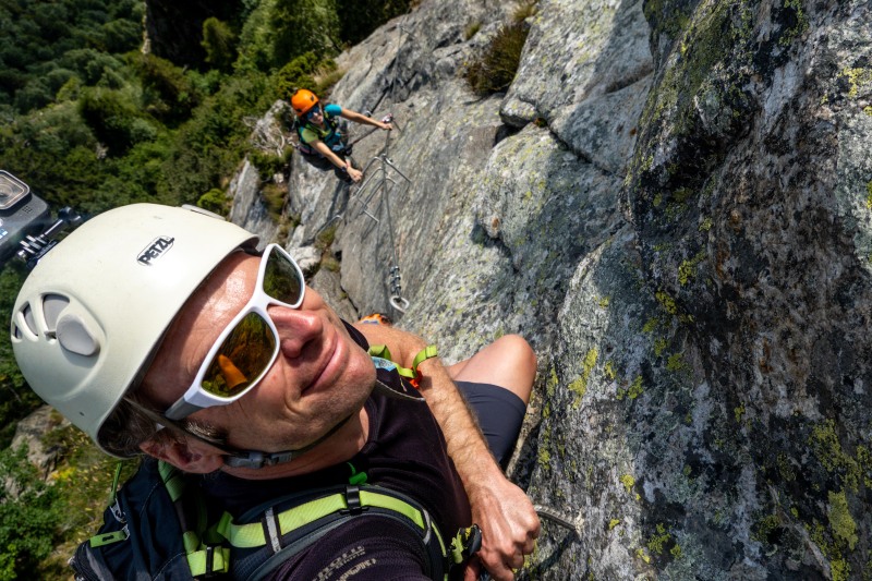 Ari and Cris on the ferrata (Summer Holidays in Ticino Aug 2025)