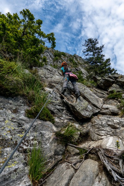 Ari on the Tre Signori ferrata (Summer Holidays in Ticino Aug 2025)