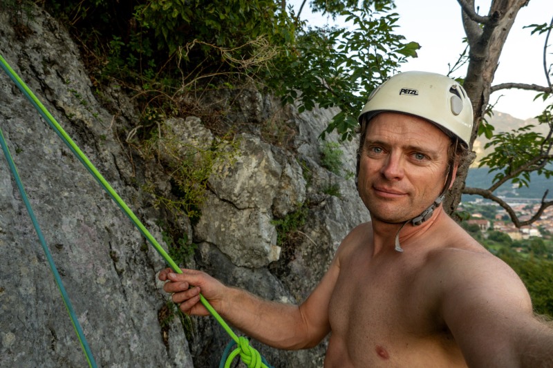 Cris climbing again (Summer Holidays in Ticino Aug 2025)