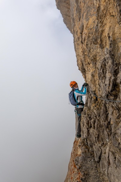 Ari on the ferrata in the cloud (Summer road trip August 2024)