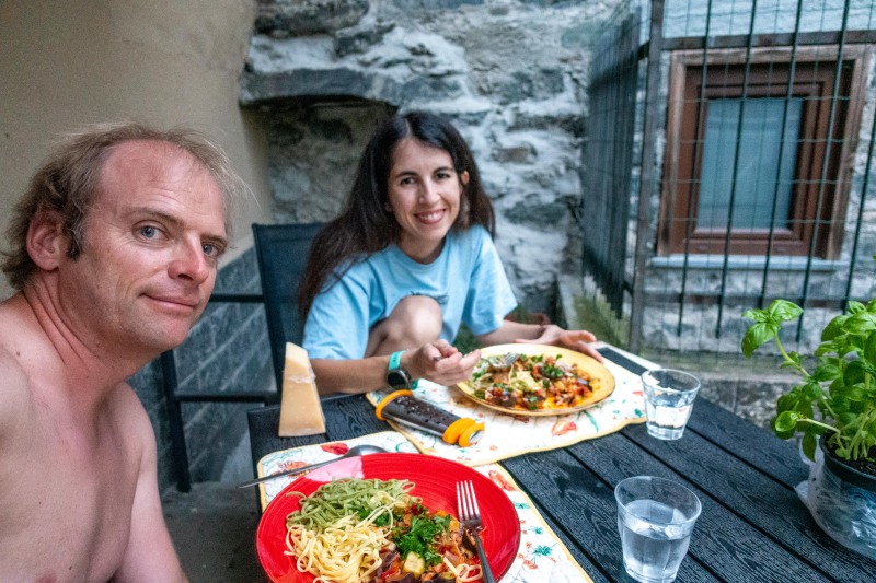 Dinner time in the Aosta valley (Summer road trip August 2024)