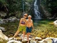 Ari and Cris beside the pool (Summer road trip August 2024)