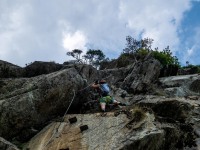 Ari doing a ferrata (Summer road trip August 2024)