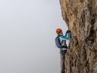 Ari on the ferrata in the cloud (Summer road trip August 2024)