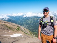 Cris near the glacier (Summer road trip August 2024)