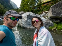 Us at a river (Summer road trip August 2024)