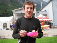 Chris eating (Swiss O Week, Switzerland)